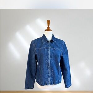 Zip Up Blue Denim Jacket